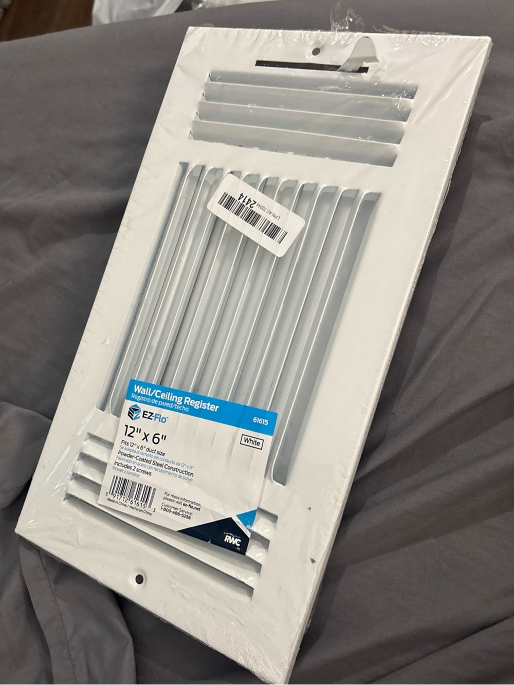 EZ-Flo 12" x 6" Wall/Ceiling Register in White